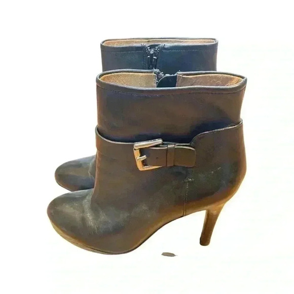 Coach Black High Heeled Leather Boots Size 6.5 - Picture 4 of 11